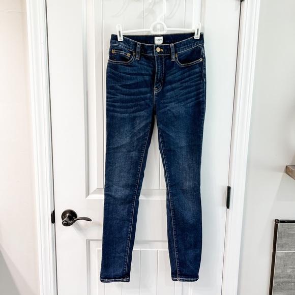 J. Crew Dark Wash 9” Rise Skinny Stretch Jeans Size 27 - Picture 2 of 7
